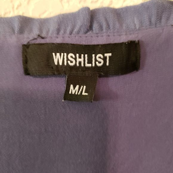 Wishlist Women's Blue Baby Doll Dress Size M/L Short Sleeve Ruffle - Picture 2 of 8